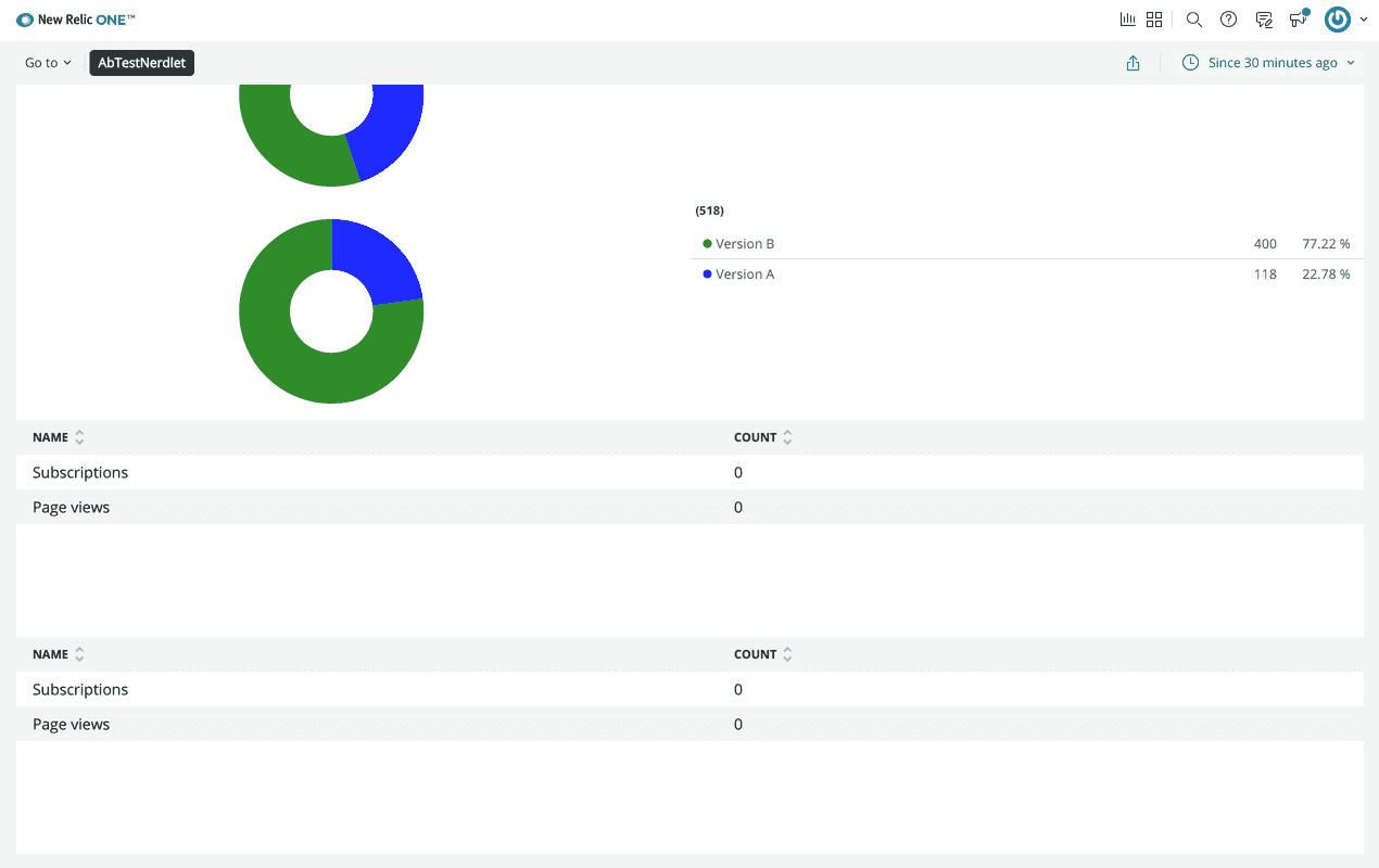 Your app with table charts